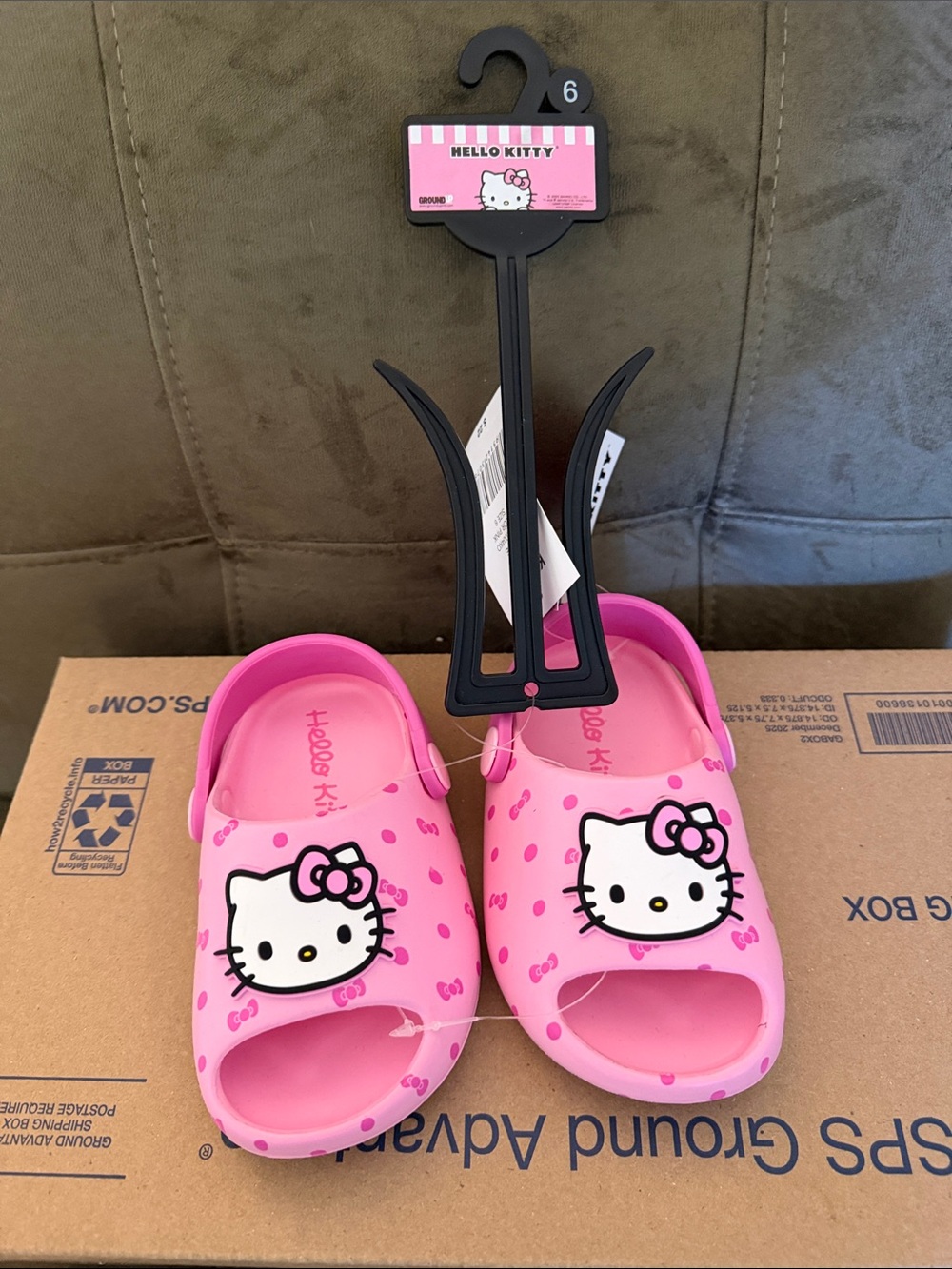 Hello Kitty Pink Girls Slip-On Clog Sandals with Bow Accents
